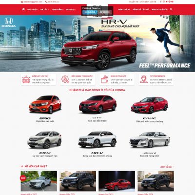 Theme wordpress bán xe honda 01
